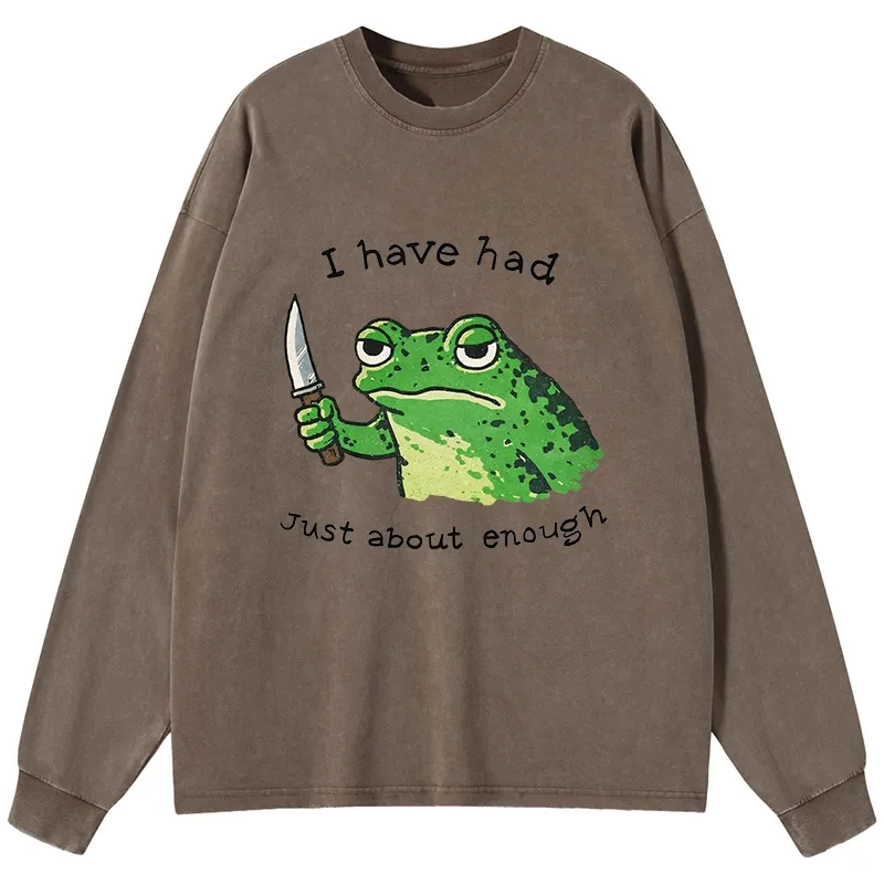 Tokyo-Lion Impatient Frog Washed Long Sleeve T-Shirt