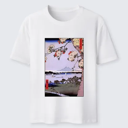 Tokyo-Lion Vintage Japanese Print: Sakura And Fuji Classic T-Shirt