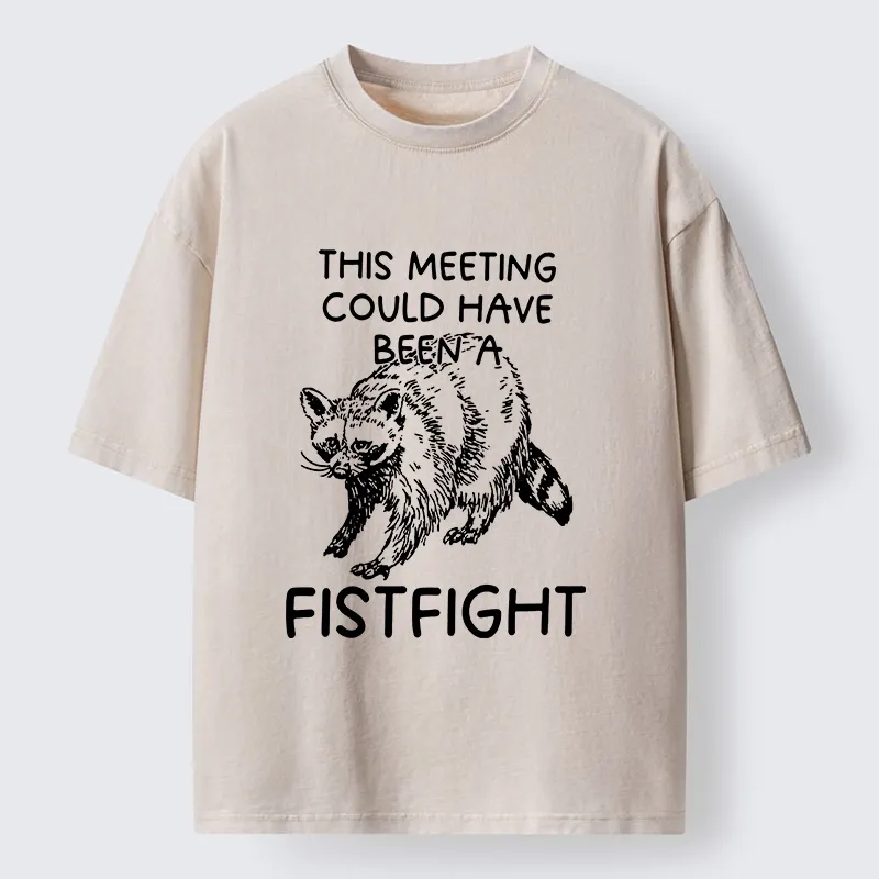Tokyo-Lion Fistfight Instead Of Boring Meeting Washed T-Shirt