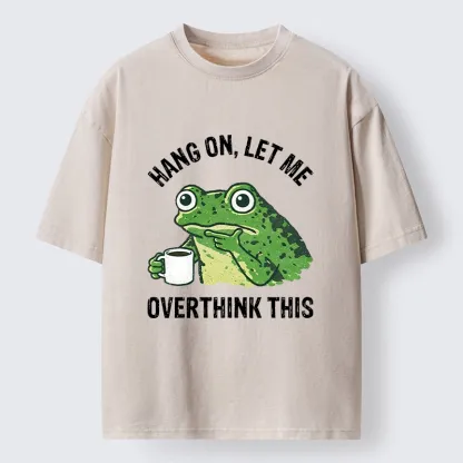 Tokyo-lion Overthinking Frog With Coffee Washed T-Shirt-Tokyo-Lion
