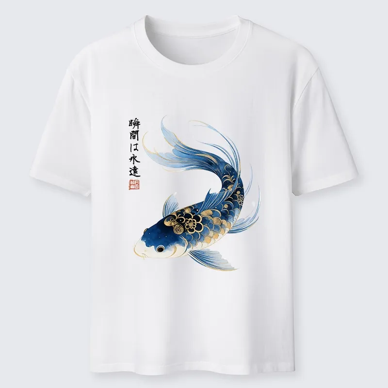 Tokyo-Lion Elegant Koi Fish Watercolor Art Classic T-Shirt-Tokyo-Lion