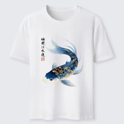 Tokyo-Lion Elegant Koi Fish Watercolor Art Classic T-Shirt-Tokyo-Lion