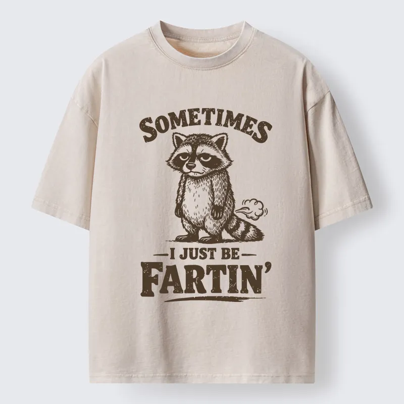 Tokyo-Lion Farting Raccoon Washed T-Shirt-Tokyo-Lion