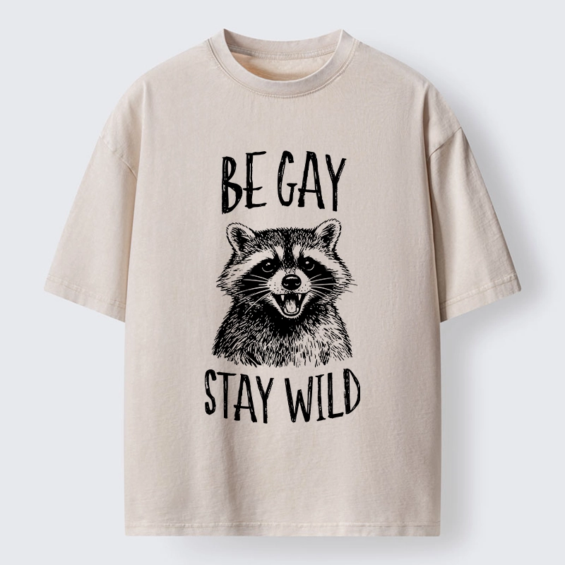 Tokyo-Lion Pride Raccoon Art Washed T-Shirt-Tokyo-Lion