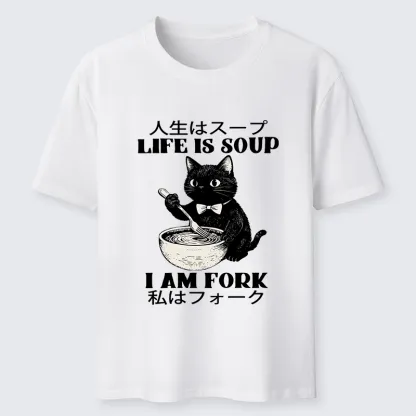 Tokyo-Lion Life Is Soup Cat Humor Meme Classic T-Shirt