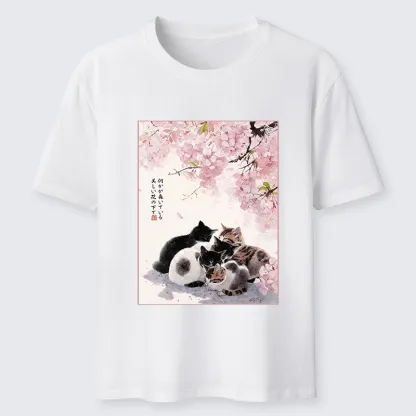 Tokyo-Lion Cute Cats Sakura Garden Classic T-Shirt
