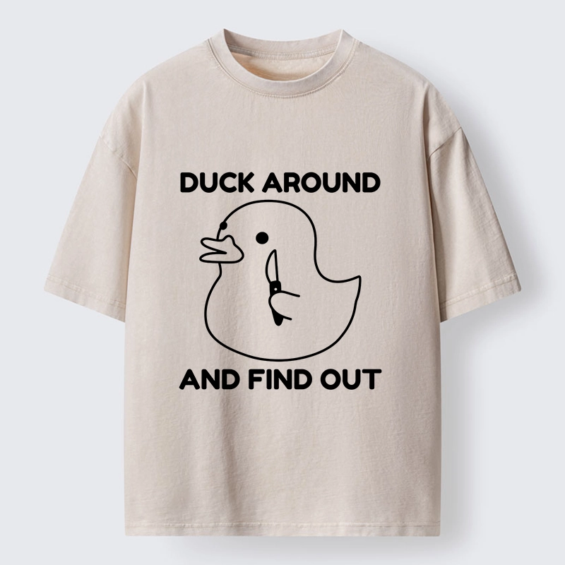 Tokyo-Lion Duck Around And Find Out Funny Washed T-Shirt