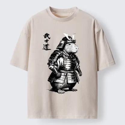 Tokyo-Lion Capybara Samurai No Fear Washed T-Shirt
