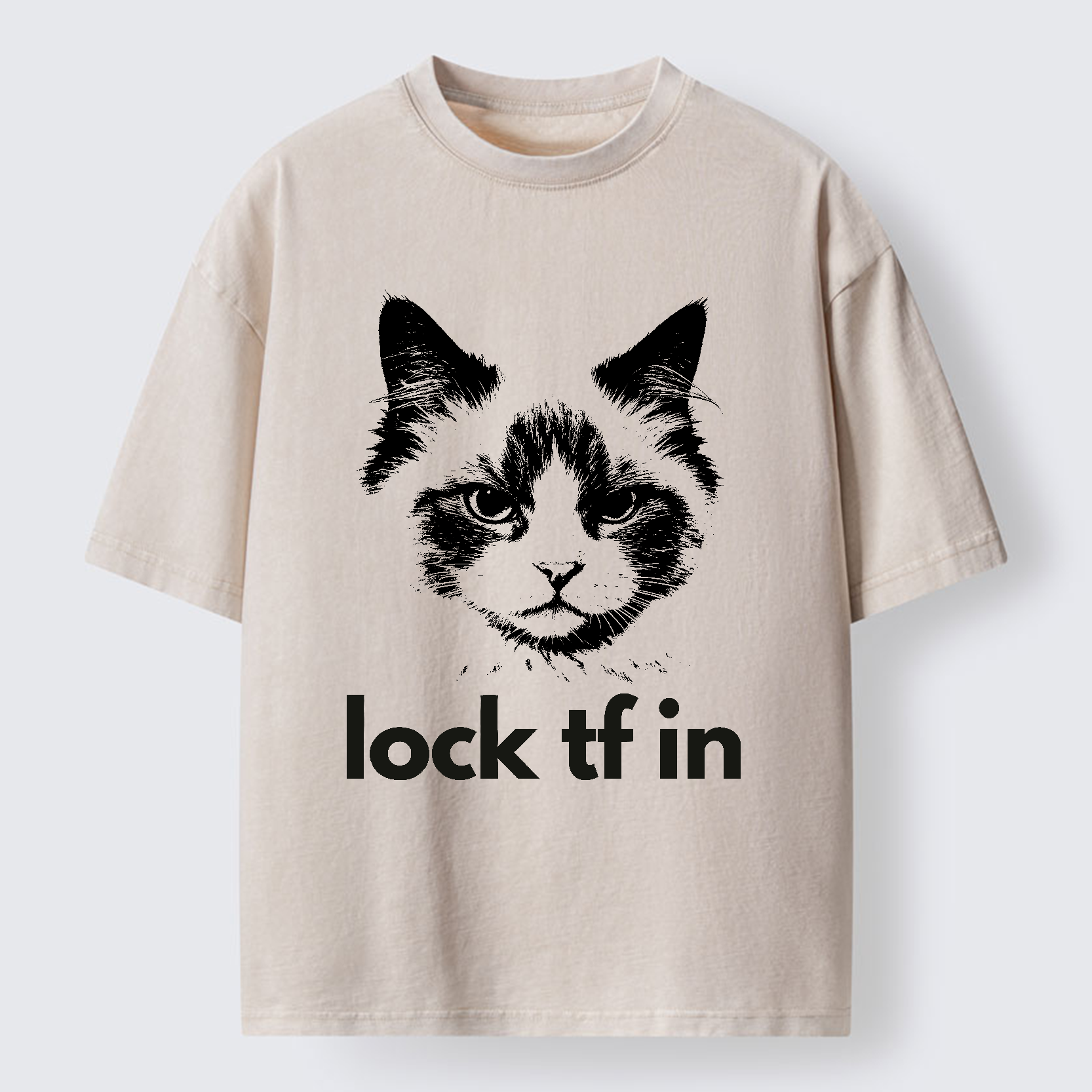 Tokyo-Lion Lock In Cat Washed T-Shirt