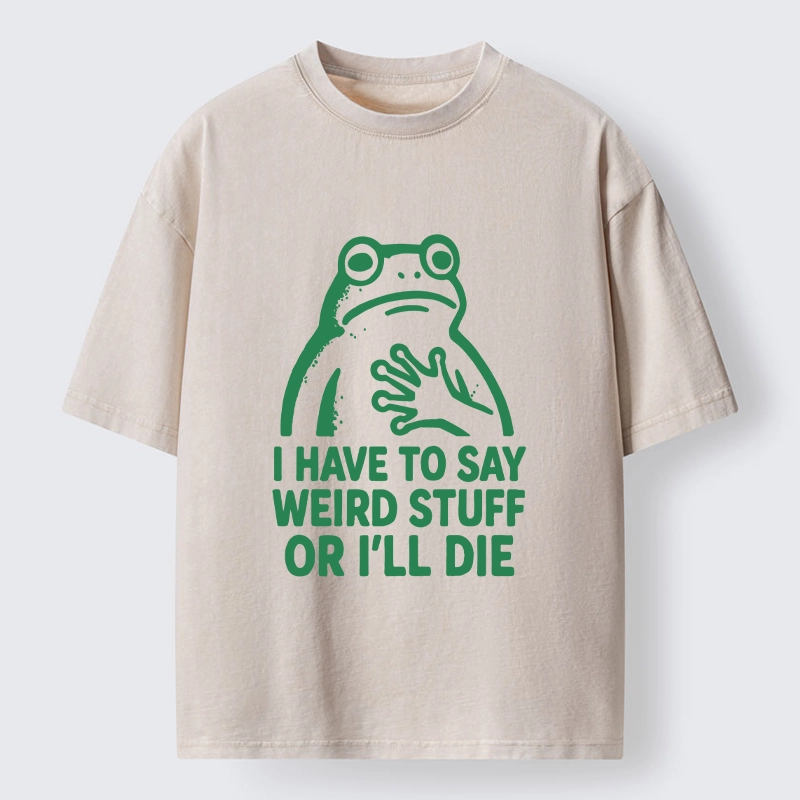 Tokyo-Lion Weird Frog Funny Meme Shirt Washed T-Shirt