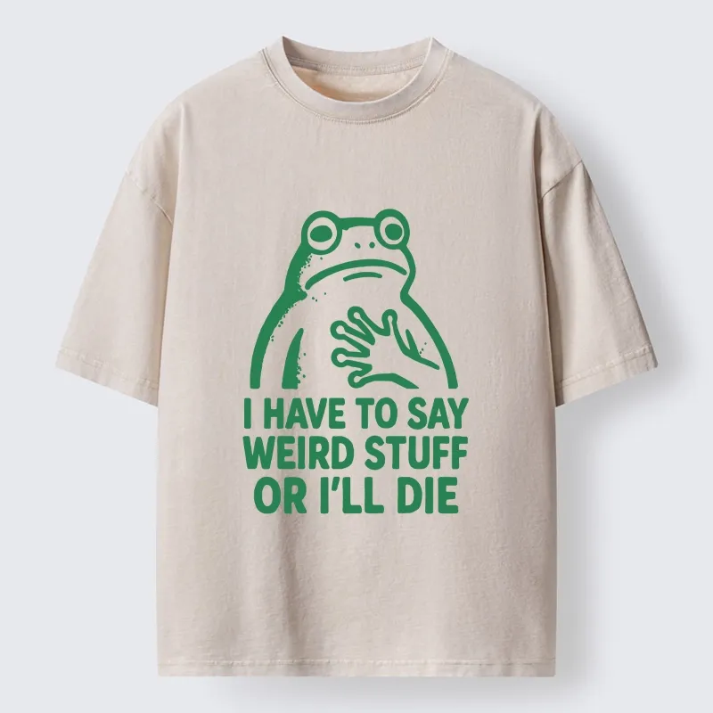 Tokyo-Lion Weird Frog Funny Meme Shirt Washed T-Shirt
