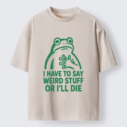Tokyo-Lion Weird Frog Funny Meme Shirt Washed T-Shirt