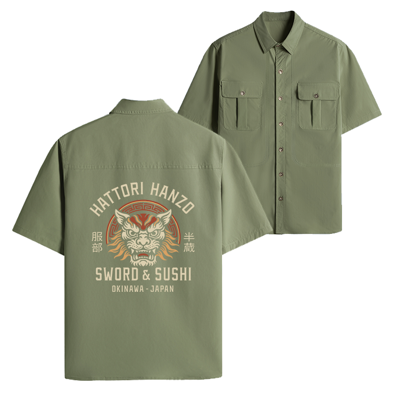 Tokyo-Lion Hattori Lion Japanese Samurai Work Shirt-Tokyo-Lion
