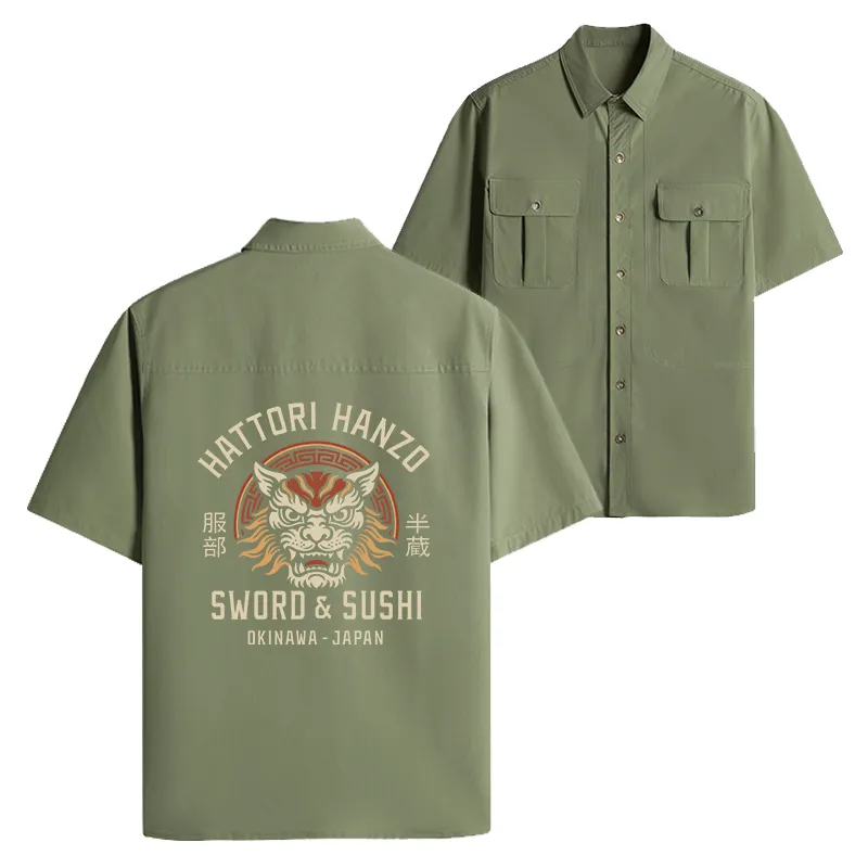 Tokyo-Lion Hattori Lion Japanese Samurai Work Shirt-Tokyo-Lion