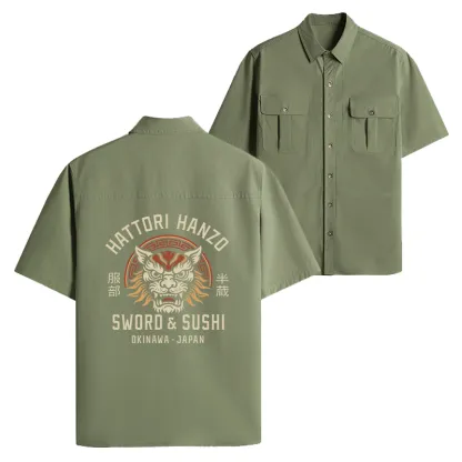 Tokyo-Lion Hattori Lion Japanese Samurai Work Shirt-Tokyo-Lion
