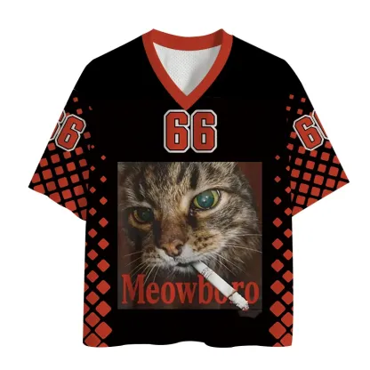 Tokyo-Lion Funny Smoking Cat Meme Mesh Jersey