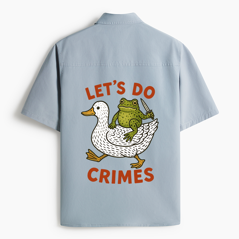 Tokyo-Lion Frog Ready To Commit Crime Work Shirt-Tokyo-Lion