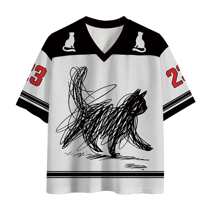 Tokyo-Lion Minimalist Cat Art Mesh Jersey-Tokyo-Lion