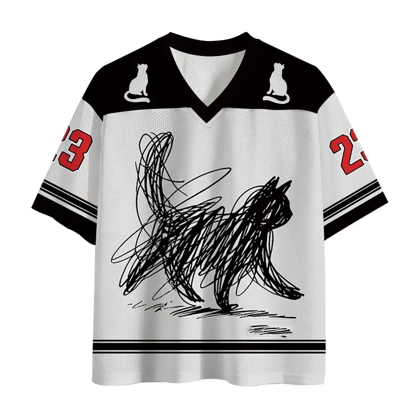 Tokyo-Lion Minimalist Cat Art Mesh Jersey-Tokyo-Lion