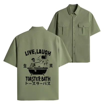 Tokyo-Lion Funny Electric Shock Skeleton Work Shirt-Tokyo-Lion