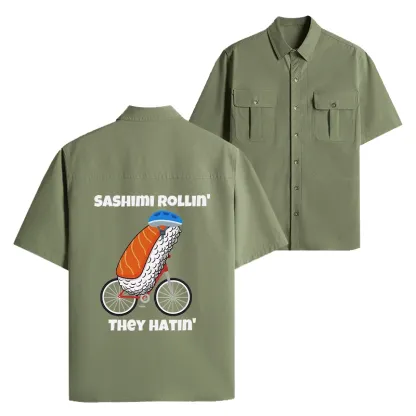 Tokyo-Lion Sashimi Rollin' They Hatin' Work Shirt-Tokyo-Lion