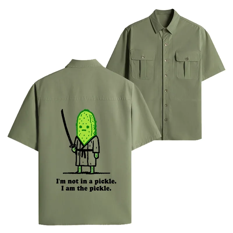 Tokyo-Lion Funny Cucumber Samurai Work Shirt-Tokyo-Lion