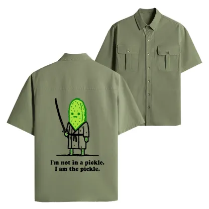 Tokyo-Lion Funny Cucumber Samurai Work Shirt-Tokyo-Lion