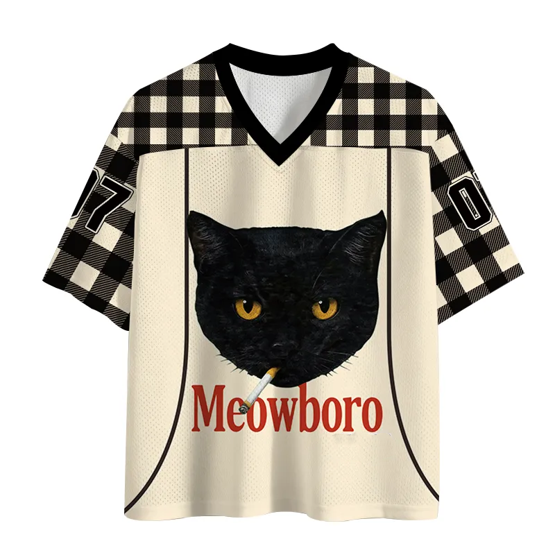 TokyoLion Smoking Black Cat Vintage Mesh Jersey