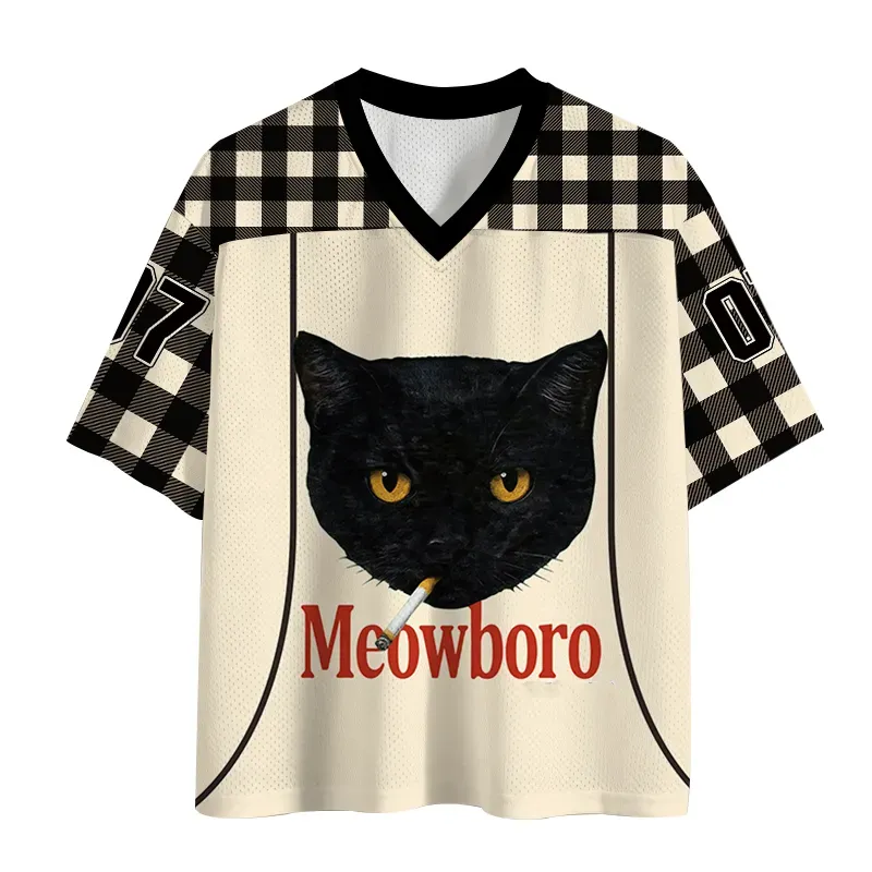 TokyoLion Smoking Black Cat Vintage Mesh Jersey