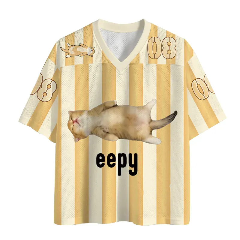 Tokyo-Lion Silly Sleepy Cat Meme Mesh Jersey