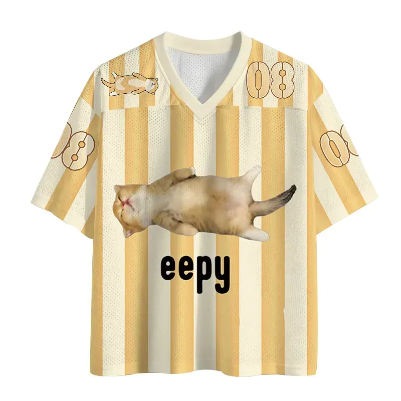 Tokyo-Lion Silly Sleepy Cat Meme Mesh Jersey