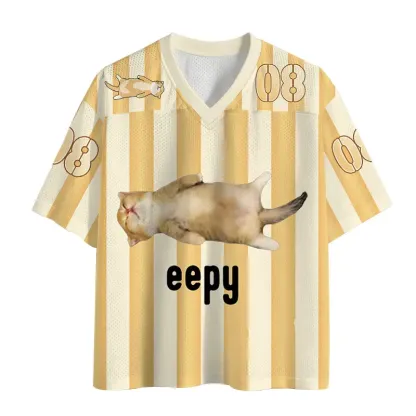 Tokyo-Lion Silly Sleepy Cat Meme Mesh Jersey