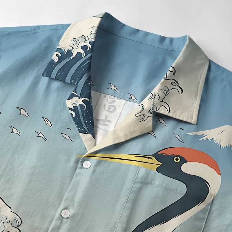 Tokyo-Lion The Great Wave Off Crane Aloha Hawaiian Shirt