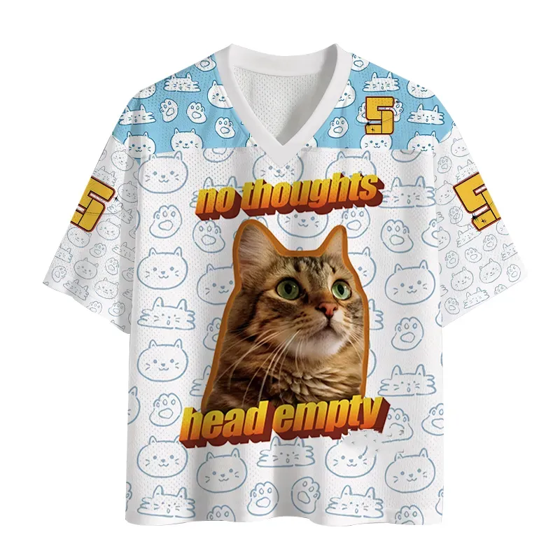 Tokyolion No Thoughts Head Empty Cat Meme Mesh Jersey