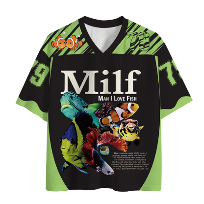 Tokyolion Man I Love Fish Vintage Meme Mesh Jersey