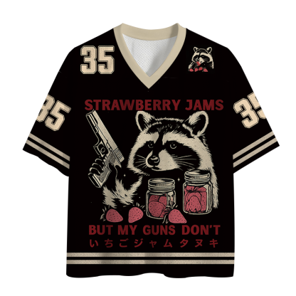 Tokyolion Strawberry Jams Funny Raccoon Mesh Jersey-Tokyo-Lion