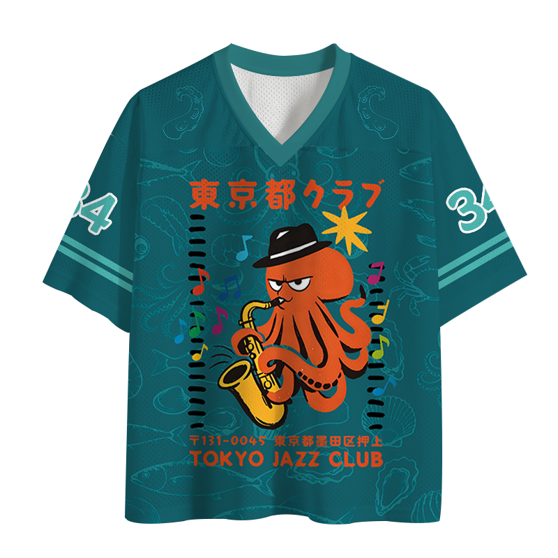 Tokyolion Japanese Octopus In Band Mesh Jersey