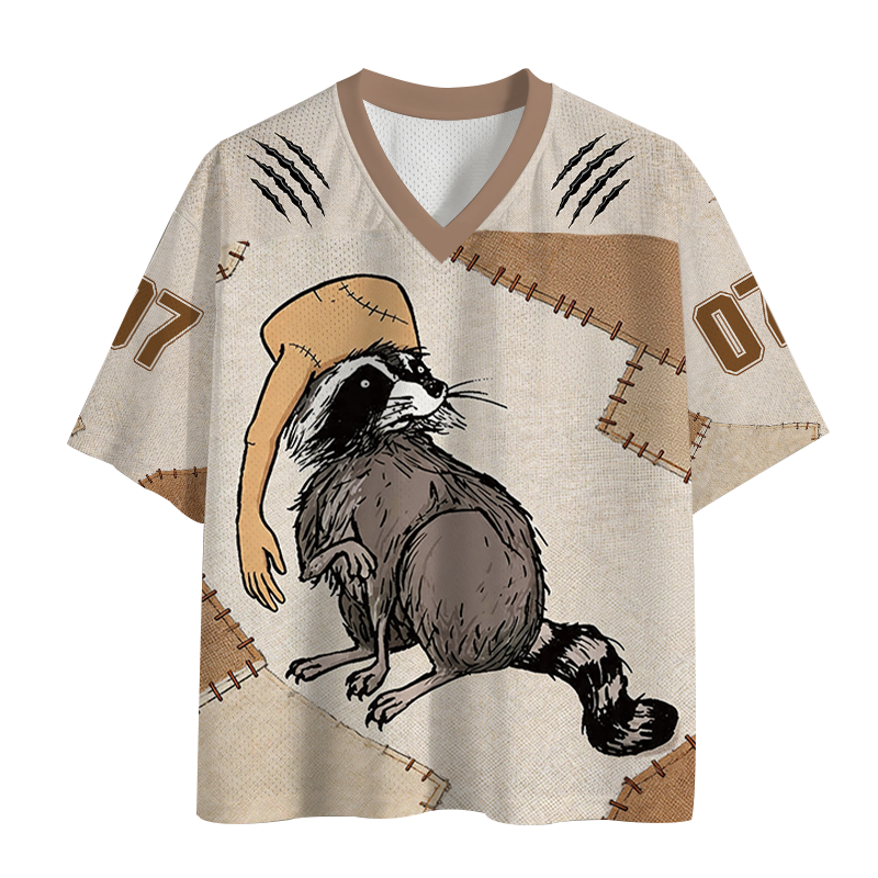Tokyolion Funny Raccoon Hat Frog Mesh Jersey