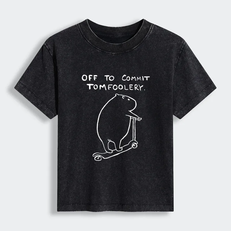 Tokyo-Lion Capybara Is Ready To Do Something Bad Women's Washed T-shirt