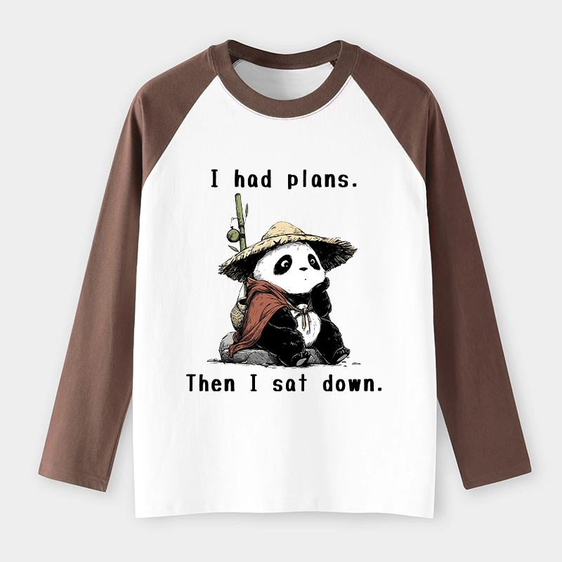 Tokyo-Lion The Maybe Later Panda Raglan Long Sleeve T-shirt