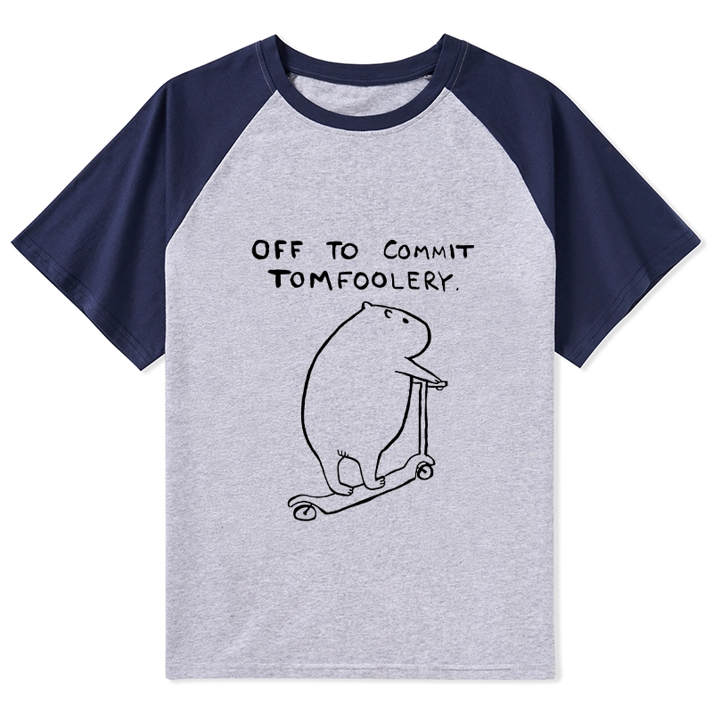 Tokyo-Lion Capybara Is Ready To Do Something Bad Raglan T-shirt