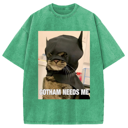 Tokyolion Bat Cat Meme Washed T-Shirt