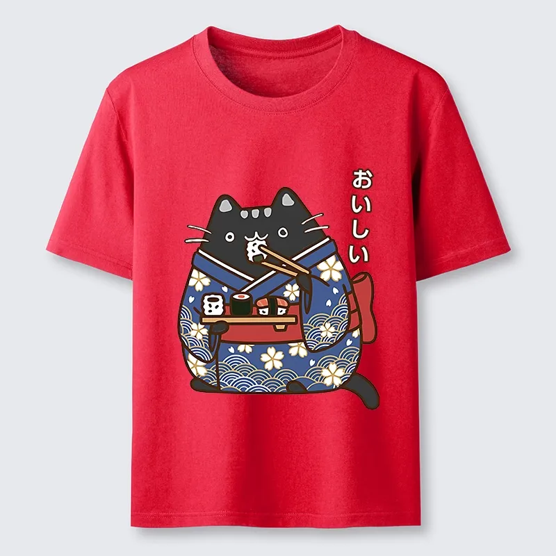 Tokyo-Lion Geisha Cat Sushi Classic T-Shirt