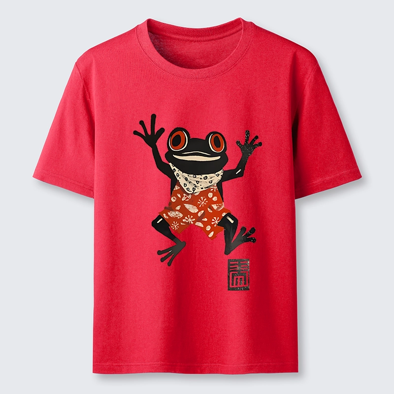 Tokyo-Lion Japanese Happy Frog Ukiyoe Classic T-Shirt