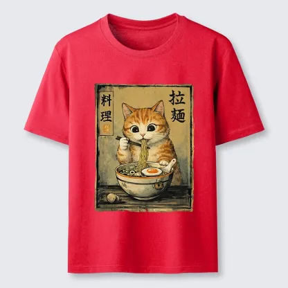 Tokyo-Lion Retro Ginger Cat Ramen Classic T-Shirt