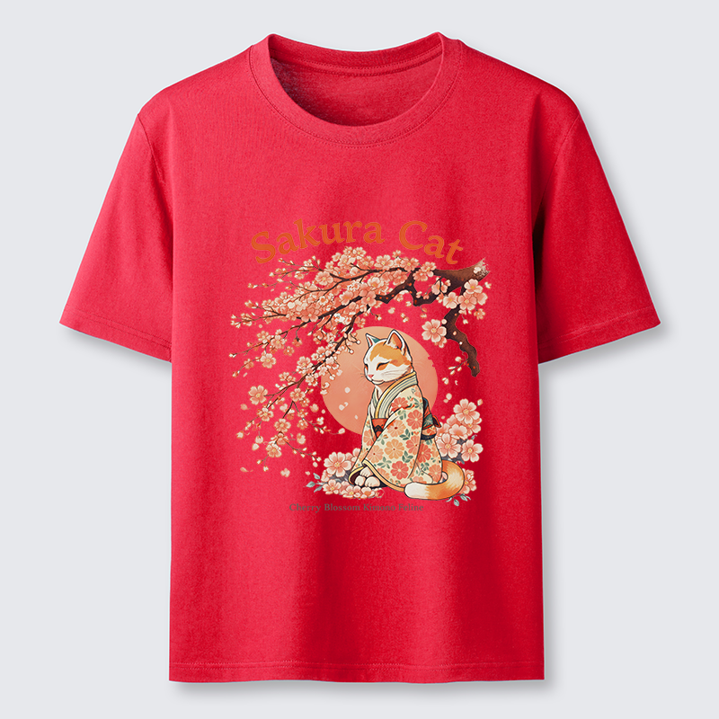 Tokyo-Lion Cat Under The Sakura Classic T-Shirt