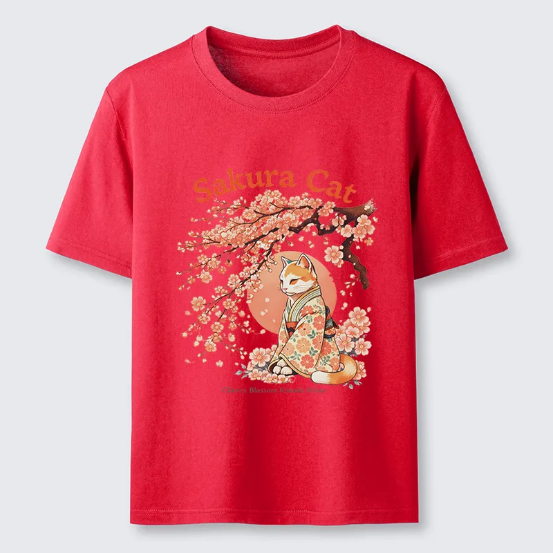 Tokyo-Lion Cat Under The Sakura Classic T-Shirt