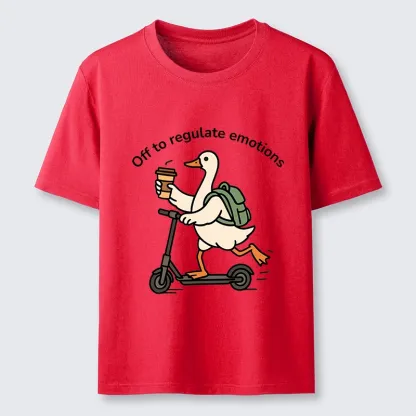 Tokyo-Lion Scooter-Riding Duck’s Self-Care Classic T-Shirt