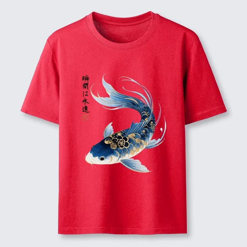 Tokyo-Lion Elegant Koi Fish Watercolor Art Classic T-Shirt-Tokyo-Lion
