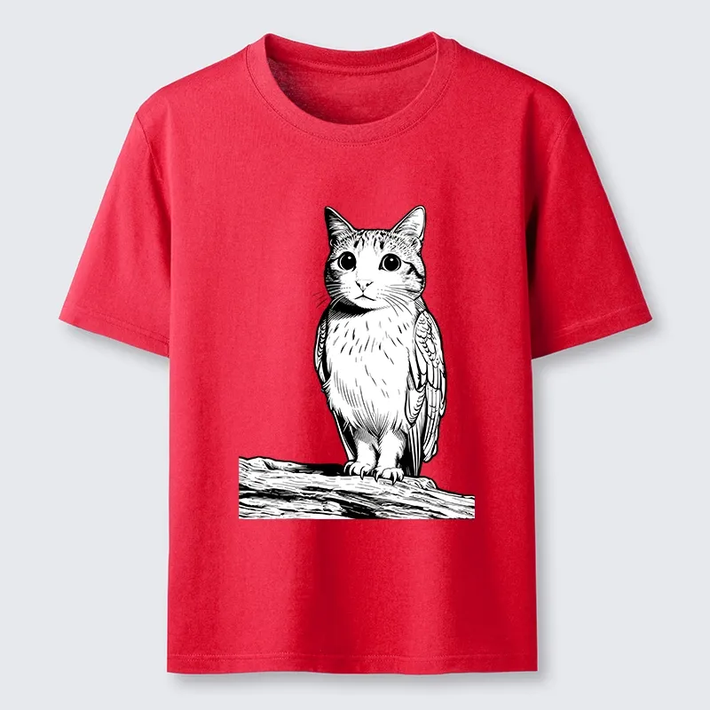 Tokyo-Lion Funny Cat Owl Fusion Art Classic T-Shirt
